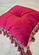 Подушка для декору Lumelle Handmade королівська з бахрамою 40х40см 1шт, бордова (п_0172) - зображення 3