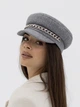 Кепи кашемировая женская с серебристой цепью D.Hats цвет серый - изображение 6