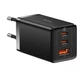 Сетевое Зарядное Устройство Baseus GaN5 Pro 65W (2 Type-С+USB ) + Кабель Type-C to Type-C 100W (1m) Black - изображение 2