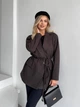 Жіночий піджак з плечиками та паском Uaclothes 42-44 Коричневий (like35224-156441349) - зображення 3