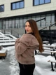Шуба короткая искусственная под шиншиллу с отложным воротником MNC бежевый 39rv269 48 - изображение 6