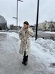 Женская шуба длинная искусственная под рысь с отложным воротником MNC молочный 39rv256 42 - изображение 3
