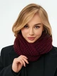 Женский шарф-хомут вязаный 120 х 40 Бордовый - изображение 1