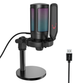 Конденсаторный игровой микрофон FIFINE A6 RGB Ampligame для ПК PS4 PS5 MAC с поп-фильтром Shock Mount & Gain Control Черный - изображение 1