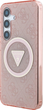 Панель Guess 4G Glitter Triangle Buttons MagSafe для Samsung Galaxy S25 Pink (3666339449612) - зображення 2