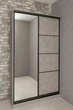 Шафа купе Mebel-Star дводверна з дзеркалом + комбі 120*240*60 Бетон - изображение 1