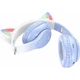 Беспроводные полноразмерные наушники Hoco W42 Cat Ear с подсветкой, BT5.3, AUX, TF, 400mAh, 10h, синие - изображение 2