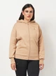 Толтсовка на молнии утепленная с капюшоном женская Adidas All Szn Fleece JV7290 S Бежевая (4068808555531) - изображение 6