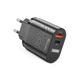 Сетевое зарядное устройство для телефона QC3.0/PD3.0 20W 1xUSB + Type-C быстрая зарядка смартфона USLION UC6991 (BK-384) Black - изображение 1