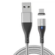 Магнитный Кабель microUSB - USB (2m) USLION US0159M Silver Провод для Зарядки Телефона Fast Charging 3A и Передачи Данных - изображение 1