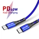 Кабель USB Type-C - USB Type-C (1m) 60W PD Fast Charging дата-провод быстрой зарядки передачи данных для телефона смартфона USLION US0123 Blue - изображение 2