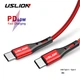 Кабель USB Type-C - USB Type-C (2m) 60W PD Fast Charging дата-провід швидкого заряджання даних для телефону смартфона USLION US0123 Red - зображення 1