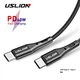 Кабель USB Type-C - USB Type-C (2m) 60W PD Fast Charging дата-провід швидкого заряджання передачі даних для телефону USLION US0123 Black - зображення 1