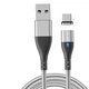 Кабель Type-C - USB (2m) магнітний роз'єм 3.0 A Fast Charging дата-кабель для смартфона планшета швидкої зарядки та передачі даних USLION US0159 Silver - зображення 1