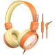 Детские накладные наушники с микрофоном проводная гарнитура New Bee KH20 Orange - изображение 2