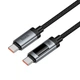 Кабель Type-C to Type-C с быстрой зарядкой 240W и цифровым дисплеем HOCO U148 1.2м Черный - изображение 5