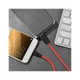 Дата кабель USB 2.0 AM to USB-C 1.0m 2A silicone X21 black+red HOCO (6957531071419) (260959) - изображение 4