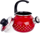 Czajnik Orion Tecka z gwizdkiem emaliowany Czerwony w grochy 1.75 l (8592381160326) - obraz 2