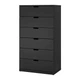 Комод с 6 ящиками IKEA NORDLI 80x145 см антрацит 792.116.98 - изображение 1