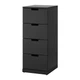 Комод с 4 ящиками IKEA NORDLI 40x99 см антрацит 892.398.47 - изображение 1