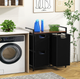 Кошик для білизни Costway Nordi 58 л в стилі Loft чорний - зображення 3