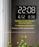 Часы Deepfox DS-6636 LED цифровые электронные настенные Будильник Дата Температура Влажность 33х22см с пультом - изображение 3
