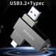Флешка Двосторонняя Брелок Поворотная 2 в 1 для ПК и телефона PHILIPS 60UT USB 3.2 + Type-C OTG 128 гб Super Speed 150Mb/s Black - изображение 6