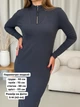 Плаття в рубчик довге осіннє жіноче Merlini Венето 700001142 L-XL Сіре (700001142_2) - зображення 4