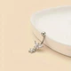 Серьга для пирсинга пупка с белыми камнями цветка и бабочки Liresmina Jewelry нержавеющая сталь 2.7 см - изображение 4