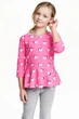 Лонгслів H&M рожевий в візерунки ANZGI634 158/164 - зображення 1