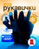 Зимние перчатки мужские рукавички спортивные флисовые с тачскрином для сенсорных телефонов размер XL BRS Black - изображение 1