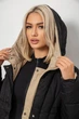 Куртка жіноча двостороння зимова XS, колір чорний, 244R24115 - зображення 4