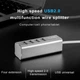 USB хаб Hoco HB1 Line Machine 4USB (metal), кабель 0,8m Сірий - зображення 6