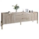 Тумба под телевизор с ящиками LION Wood с золотыми ножками 180x50x40 см Дуб Сонома (LION-043115) - изображение 2