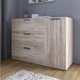 Комод LION Краш с тремя выдвижными ящиками и закрытыми полками Дуб сонома (LION-044153) - изображение 1