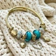 Браслет Twisted Rope с подвесками в форме сердец и шармами - Blue&Gold - изображение 2