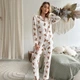 Пижама (рубашка+штаны) женская Муслин XL белая мишки Тедди Cosy M220P - изображение 1