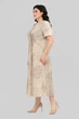 Жіноча сукня з тканини льон бохо по центру застрочені складки All Posa 56 Айворі (слонова кістка) (ap3820#21891) - изображение 3