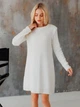 Платье короткое вязаное осеннее женское ARTKNIT Николь S Молочное (2251948568017) - изображение 1