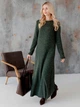 Платье длинное вязаное осеннее женское ARTKNIT Николь L Темно-зеленое (2251948766017) - изображение 1