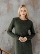 Платье миди вязаное осеннее женское ARTKNIT Николь М Темно-зеленое (2251948762019) - изображение 3
