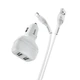 Aвтомобільний зарядний пристрій Hoco Z36 2 USB 2,4А Lightning 1м white - зображення 1