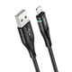 Data-кабель Hoco U93 Shadow lightning 2.4А 1.2м Чорний (Q/HKKJ 003-2017) - изображение 1
