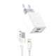 Мережевий зарядний пристрій XO L65 (2USB/2.4A) + USB - Lightning (30pc), White - зображення 2