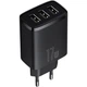 Мережевий зарядний пристрій 3USB Baseus Compact Charger 17W (CCXJ020101), Black - зображення 1