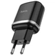 Мережевий зарядний пристрій Hoco N3 QC3.0 USB 3.0A 18W з кабелем Type-C 1m, Black - зображення 1