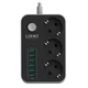 Сетевой удлинитель LDNIO SE3631 НА 3 розетки 6 USB 1,6м Black-Gray - изображение 3