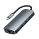 USB HUB адаптер Remax RU-U91 3 USB / Type-C PD / HDMI 4K / SD / TF / AUX / RJ-45 9 in 1, Gray - зображення 1