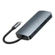 USB HUB адаптер Remax RU-U91 3 USB / Type-C PD / HDMI 4K / SD / TF / AUX / RJ-45 9 in 1, Gray - зображення 2