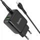Сетевое зарядное устройство Hoco N5 USB QC3.0 3A, Type-C PD - Lightning 1m, Black - изображение 1